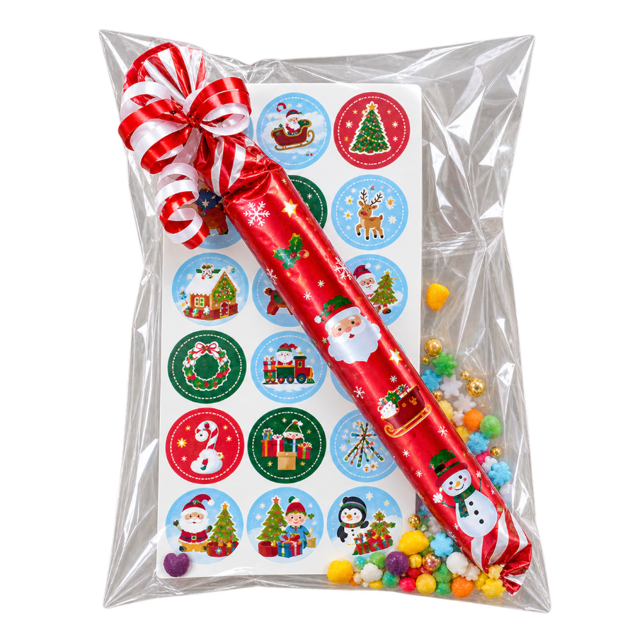 Kerstzak met stickers