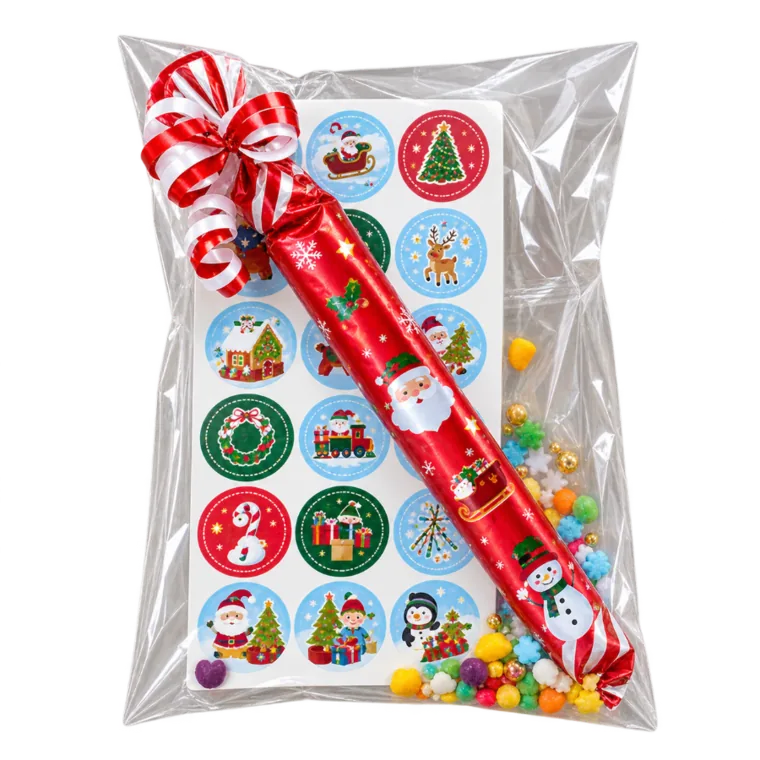 Kerstzak met stickers